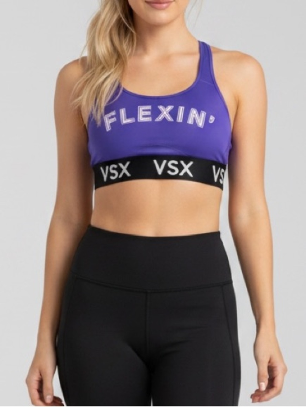 Women's Victoria's Secret VSX The Player Racerback in Purple "Flexin'" Graphic